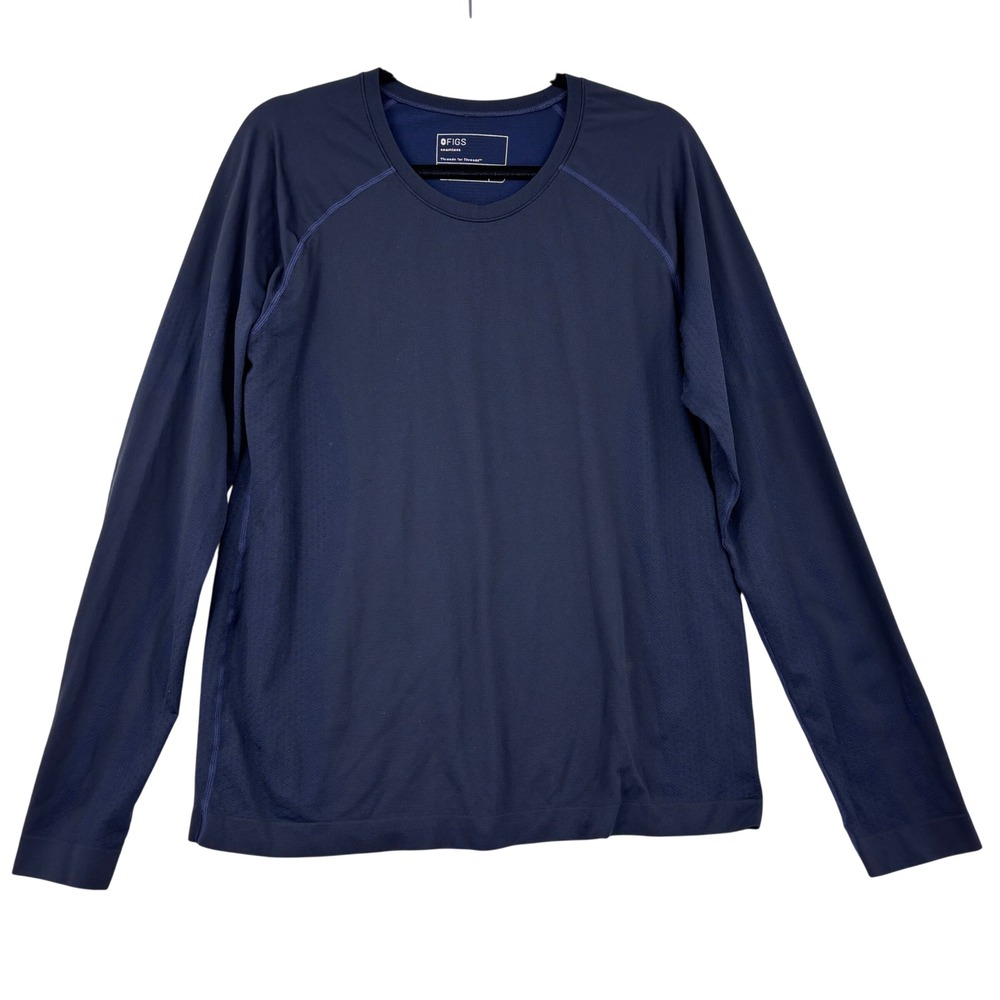 FIGS Seamless Underscrub Shirt Mens 2XL Blue Base Layer Raglan Long Sleeve